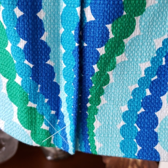 Talbots aquamarine wave dot pencil skirt - Picture 6 of 7